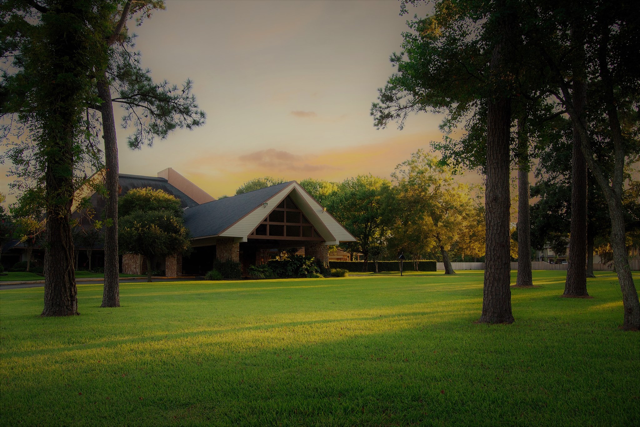 View of clubhouse from golf course